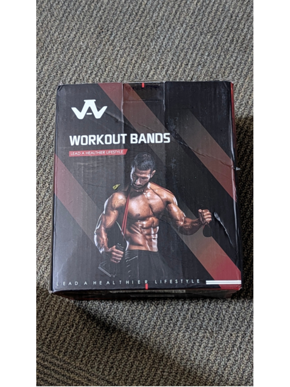 Men's Whatafit Workout Resistance Bands Set One Size Black Red